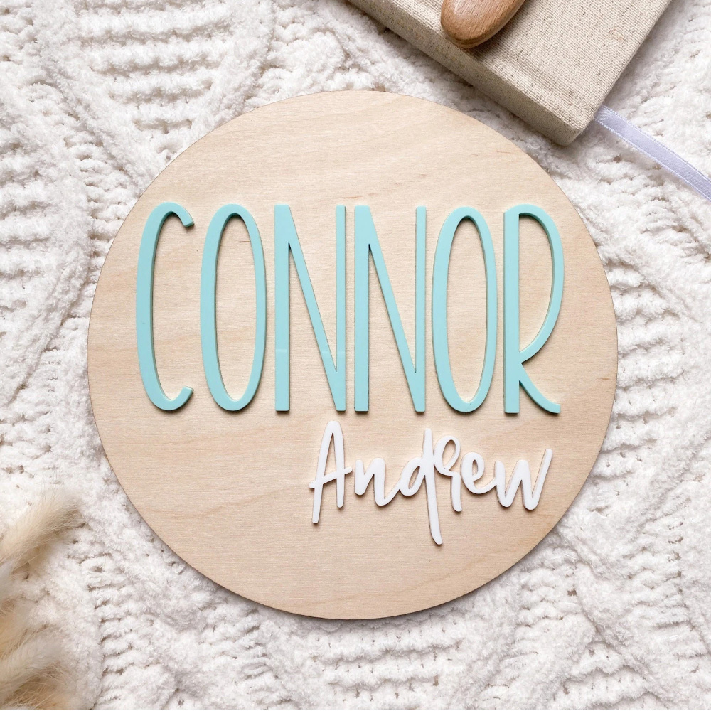 Nursery - Placa de anúncio de nascimento personalizada