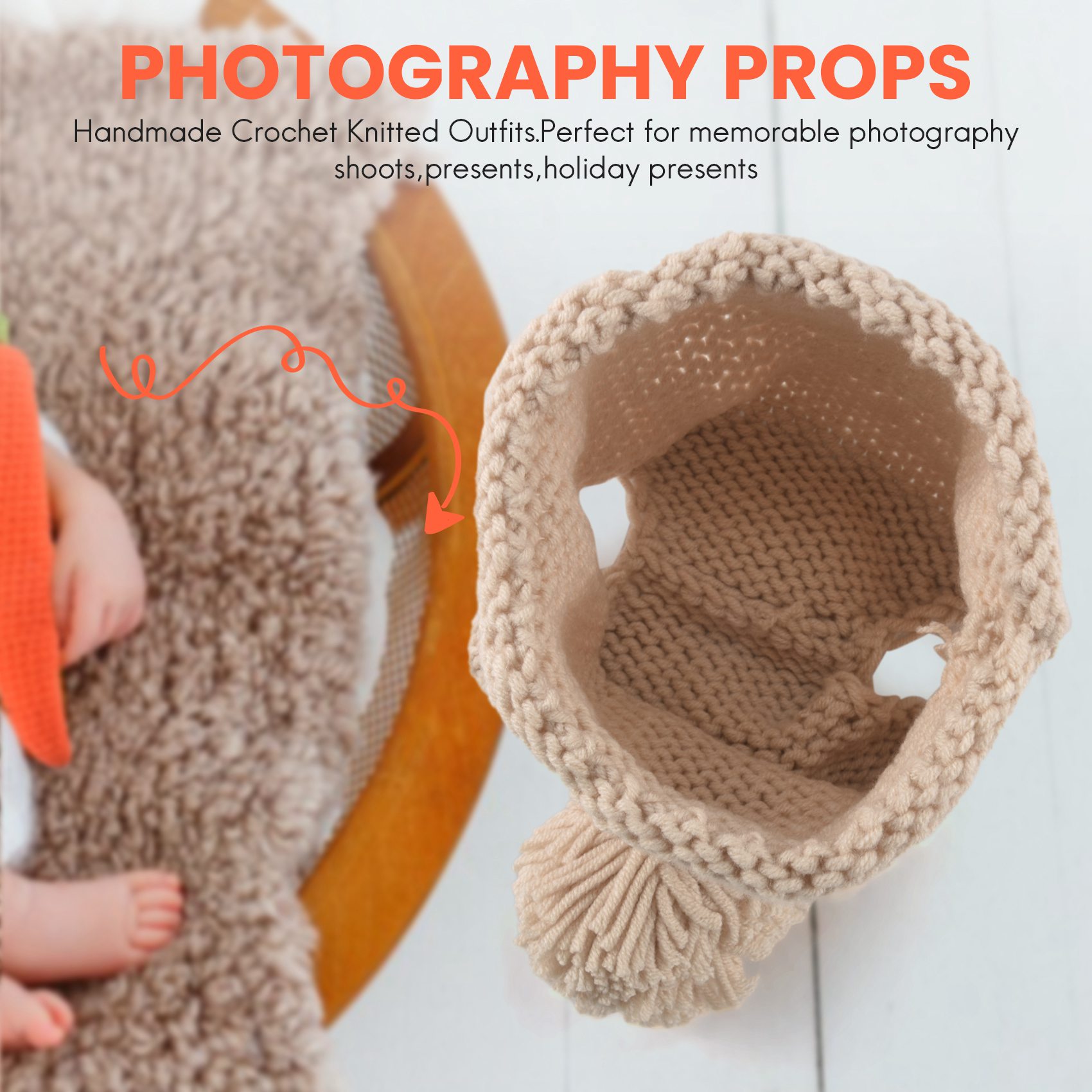 Infant Photography Props Outfit - ABJA - Acessórios para fotografia de