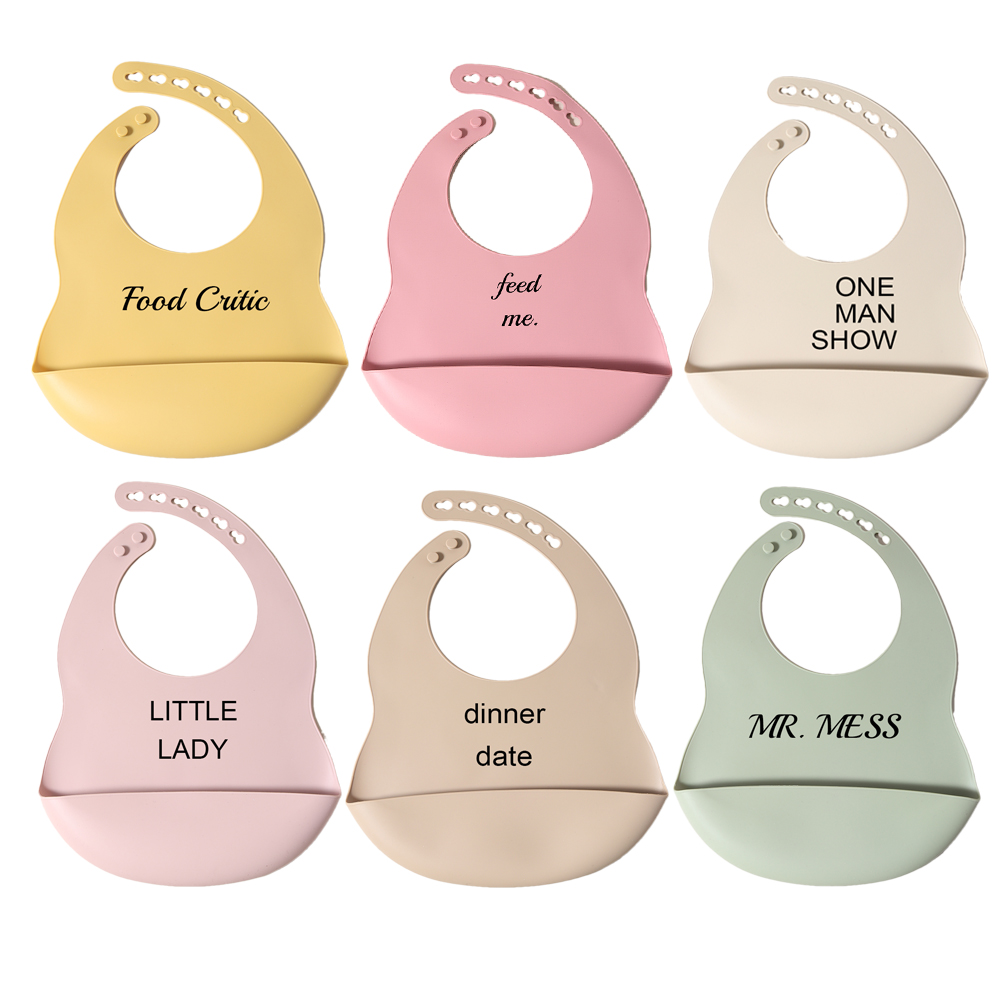 Waterproof Baby Bibs Silicone - Babadores de silicone citação mensagem à