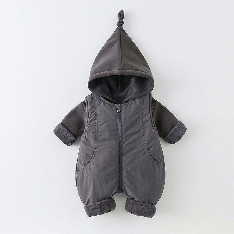 Cotton Baby Onesies Zipper - Inverno engrossado algodão bebê macacão unisex