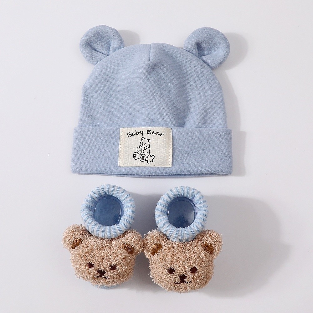 Infant Beanie Hat With Ears - Conjunto de 2 Peças: Bonito Conjunto