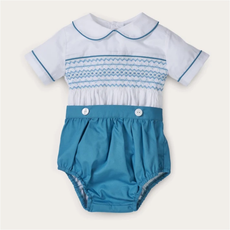 Baby Boy Suit Set Baptism - Roupa Vintage Azul para Bebê Menino