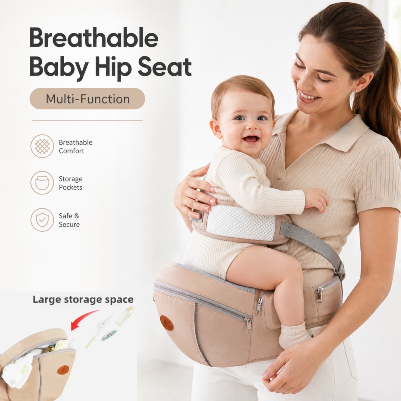 Ergonomic Baby Carrier Newborn To Toddler - Canguru Ergonômico Respirável para Bebês, Leve,