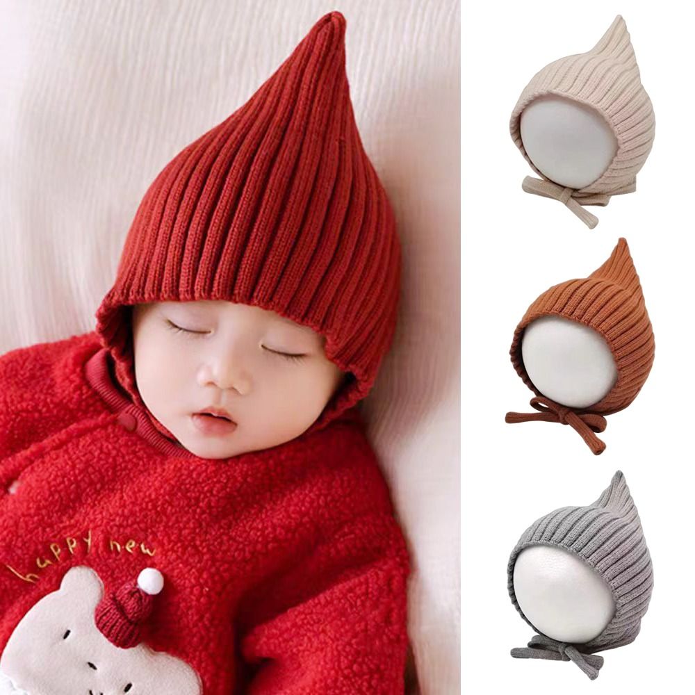 Infant Beanie Hat With Ears - Bonito cor sólida chapéu do bebê