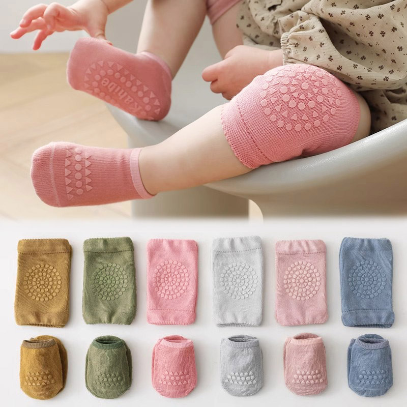 Unisex Baby Socks Non Slip - 3 Conjuntos de Meias e Joelheiras
