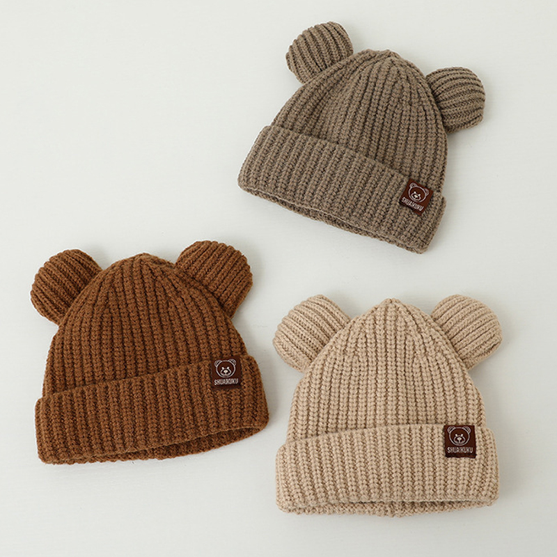 Infant Beanie Hat With Ears - Urso bebê chapéu de inverno orelhas
