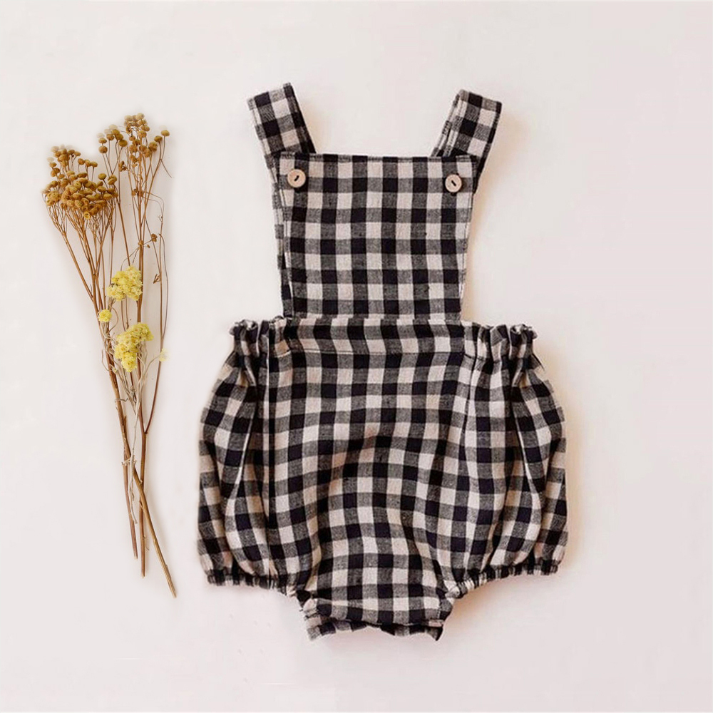 Baby Summer Linen Sleeveless Jumpsuit - Bebê recém-nascido menino menina macacão para