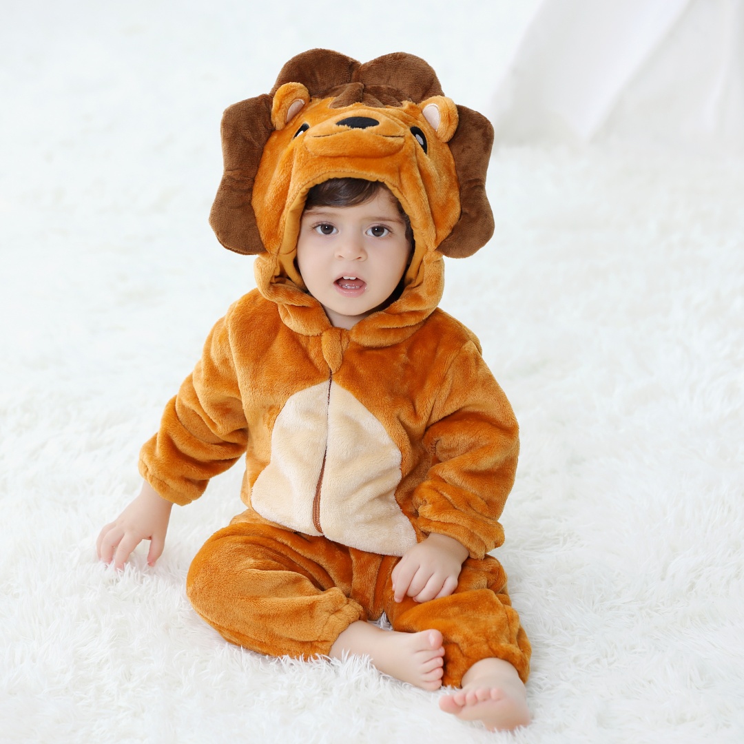 Bebê recém-nascido bonito leão - Cotton Baby Onesies Zipper avaliação e preço