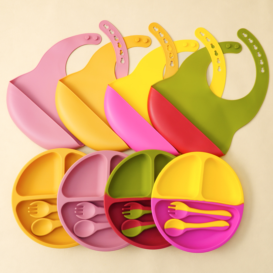 4 pçs conjuntos de utensílios  - Waterproof Baby Bibs Silicone avaliação e preço