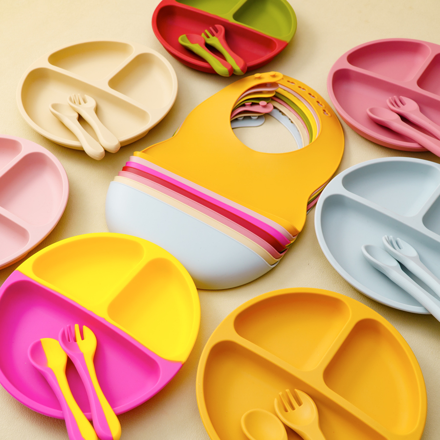 4 pçs conjuntos de utensílios  - Waterproof Baby Bibs Silicone avaliação e preço