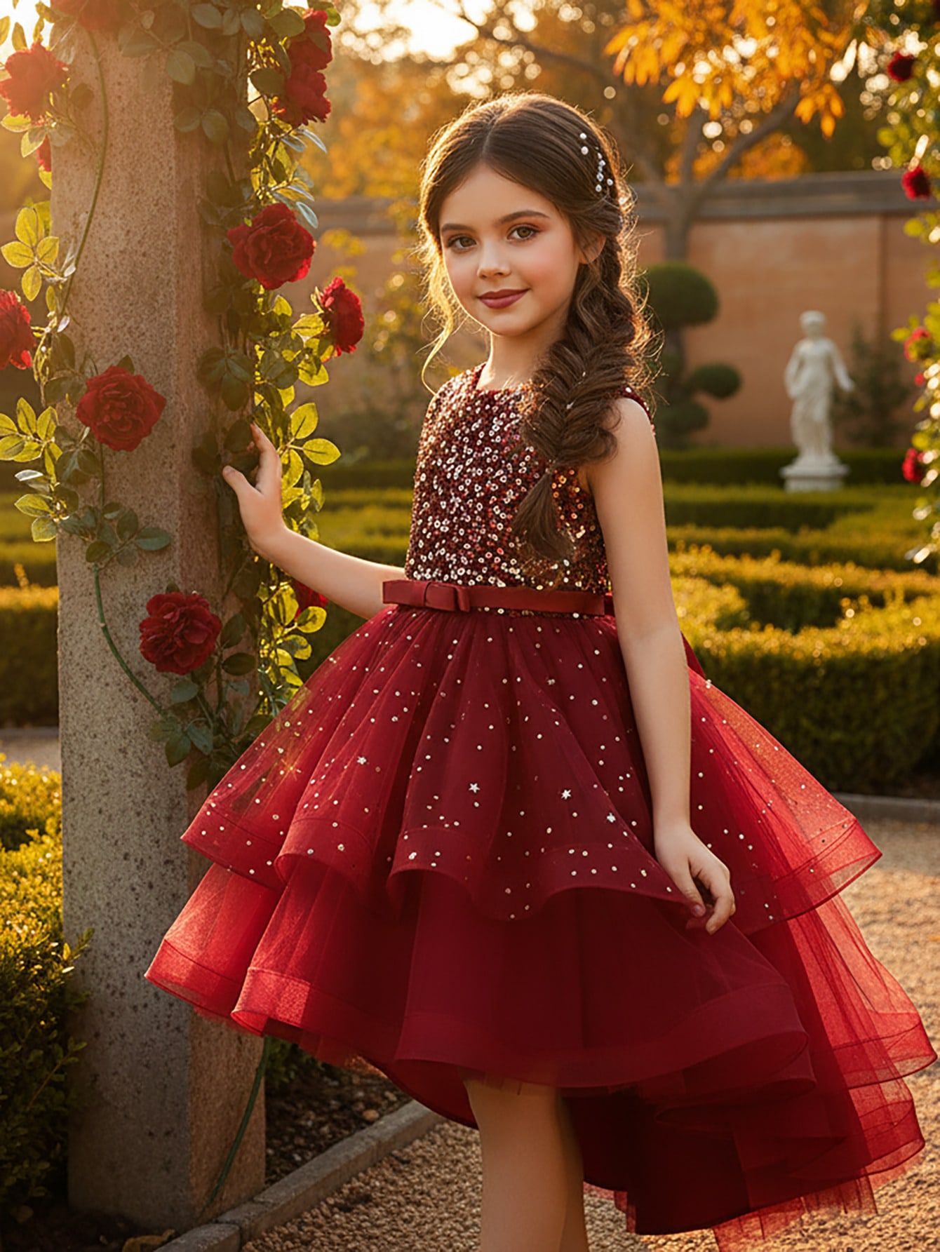 Vestido de Princesa Floral com - Toddler Girl Tulle Party Dress avaliação e preço