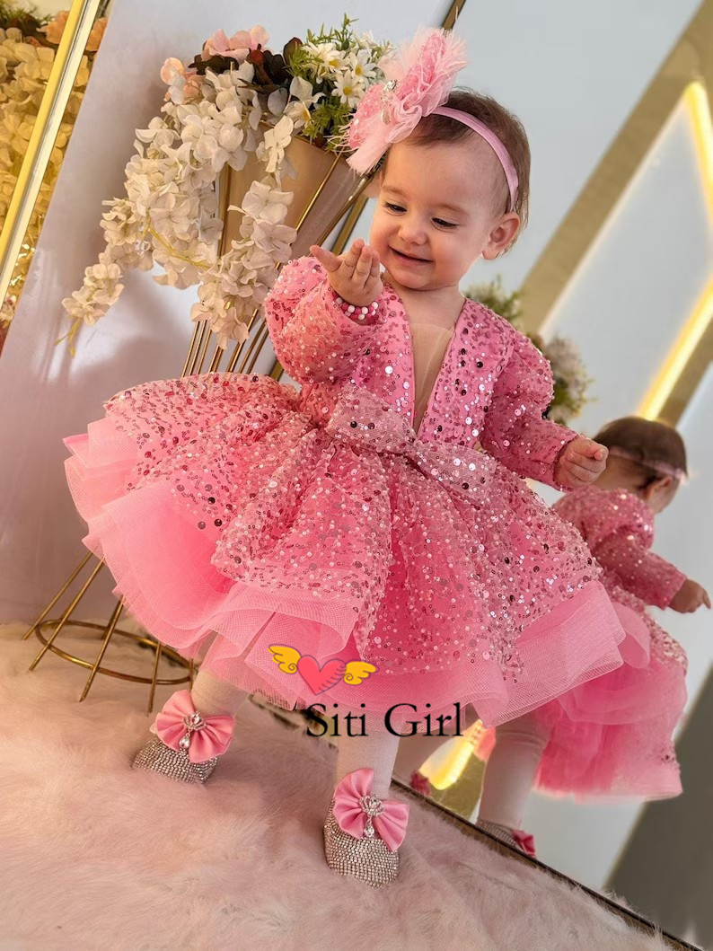 Vestido de princesa rosa para  - Toddler Girl Tulle Party Dress avaliação e preço