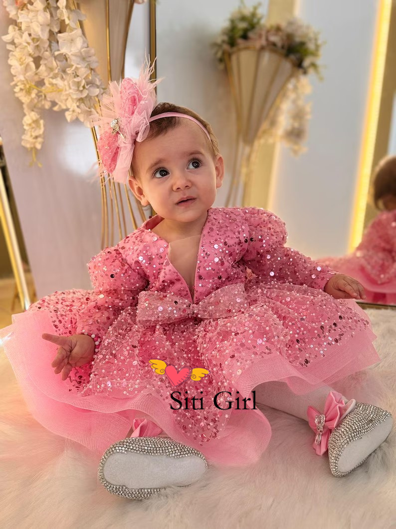 Vestido de princesa rosa para  - Toddler Girl Tulle Party Dress avaliação e preço