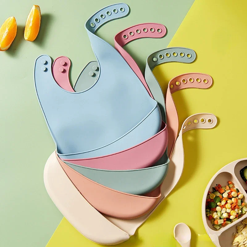 1/2 Peças Babador Ajustável Im - Waterproof Baby Bibs Silicone avaliação e preço