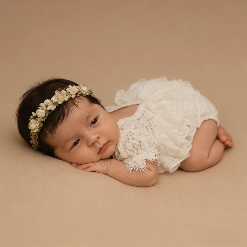 Conjunto de Fotografia para Re - Newborn Baby Girl Romper Floral avaliação e preço