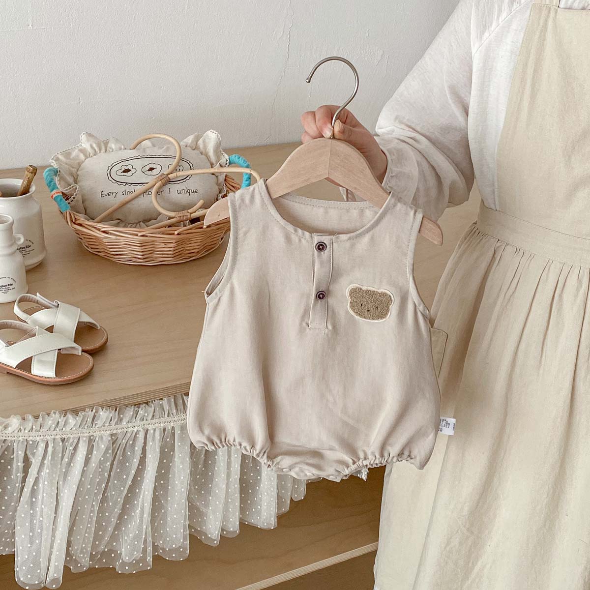 Macacão Fino Sem Mangas de Ver - Baby Summer Linen Sleeveless Jumpsuit avaliação e preço