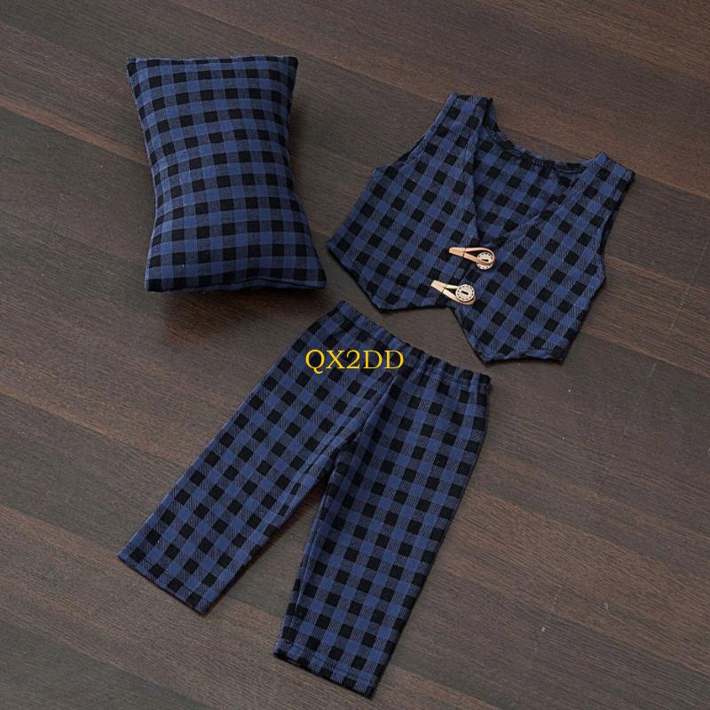 Conjunto calças e colete xadre - Infant Photography Props Outfit avaliação e preço