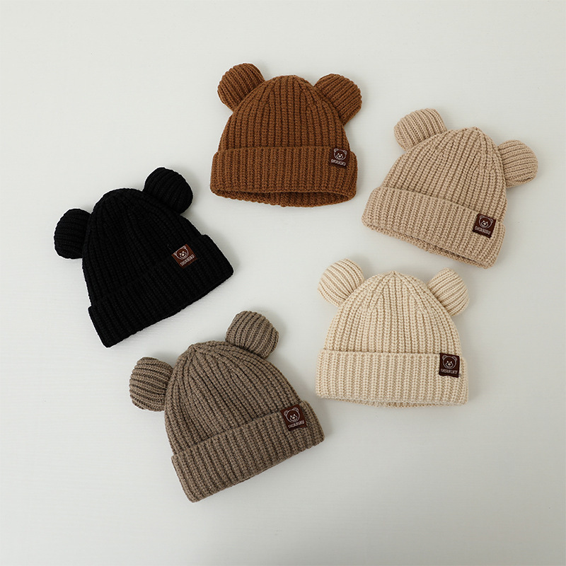 Urso bebê chapéu de inverno or - Infant Beanie Hat With Ears avaliação e preço