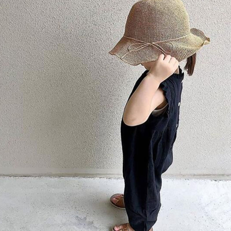 MILANCEL-Macacão De Linho Sem  - Baby Summer Linen Sleeveless Jumpsuit avaliação e preço