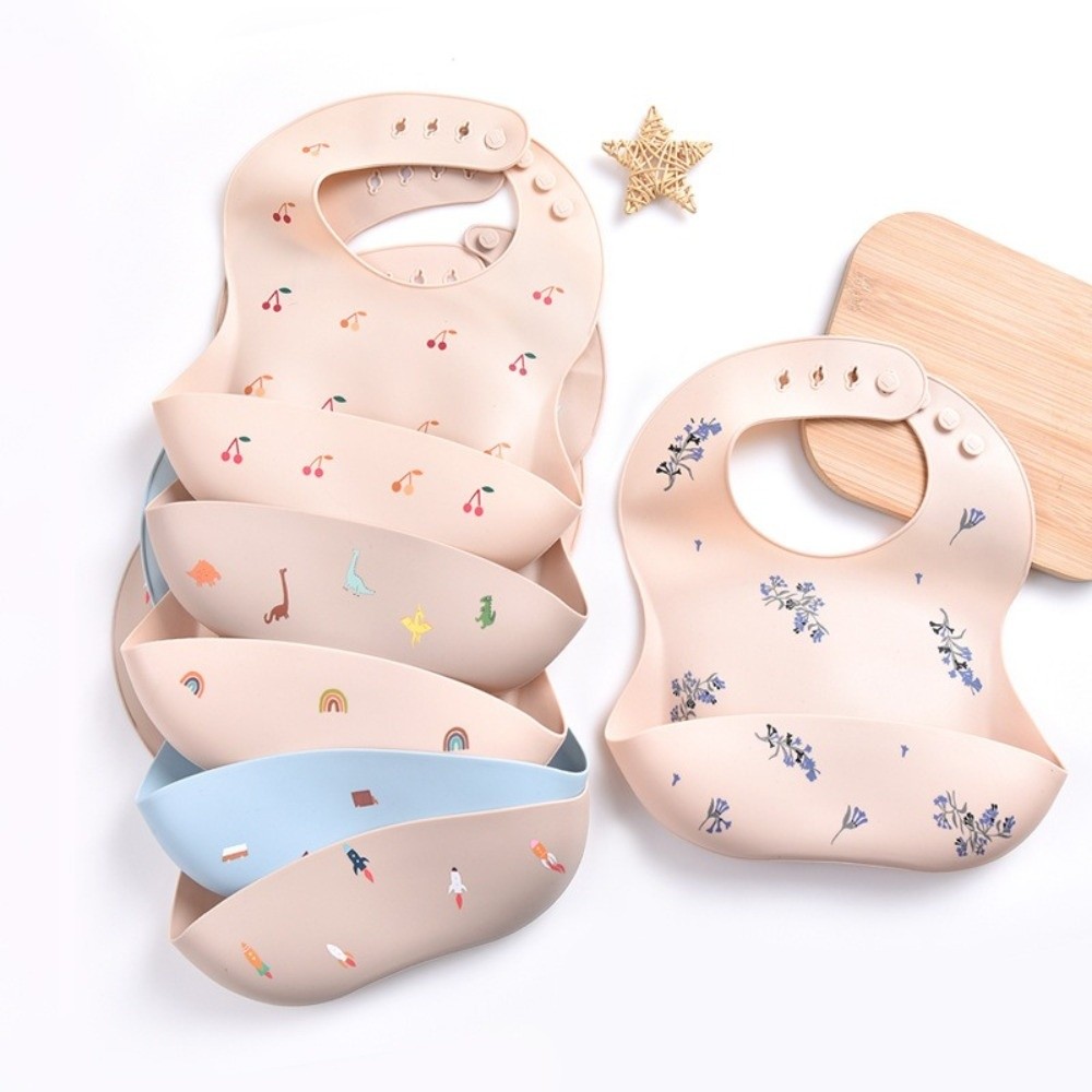 Novo Babador de Silicone para  - Waterproof Baby Bibs Silicone avaliação e preço
