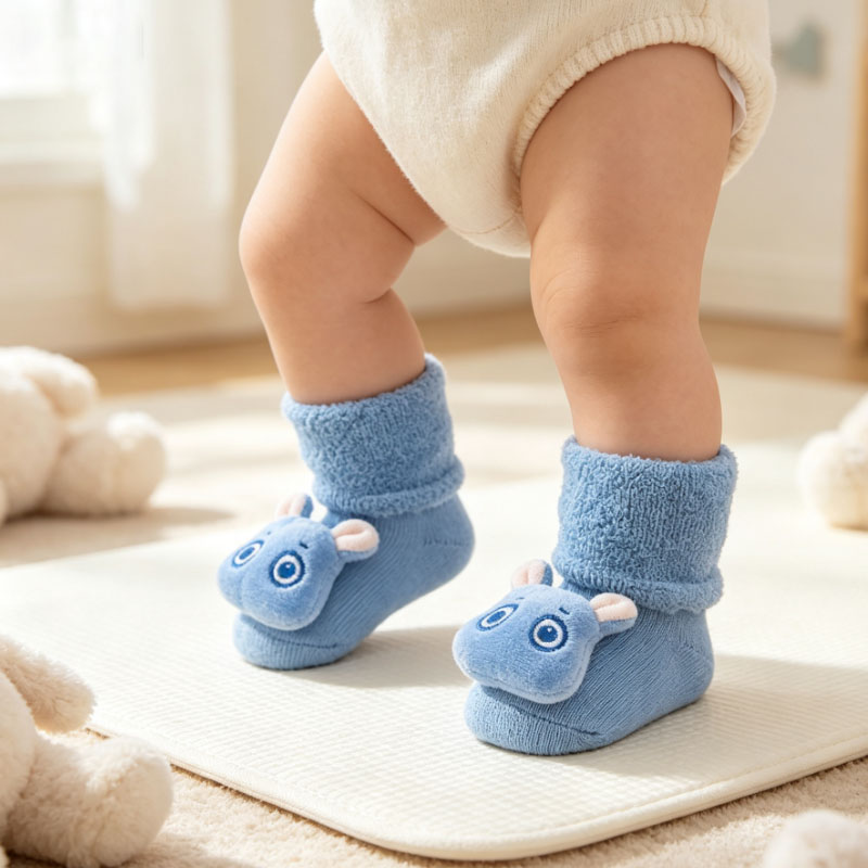 1/3/5 Pares de Meias Grossas d - Unisex Baby Socks Non Slip avaliação e preço