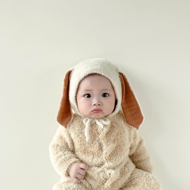 Chapéu de pelúcia ajustável co - Infant Beanie Hat With Ears avaliação e preço