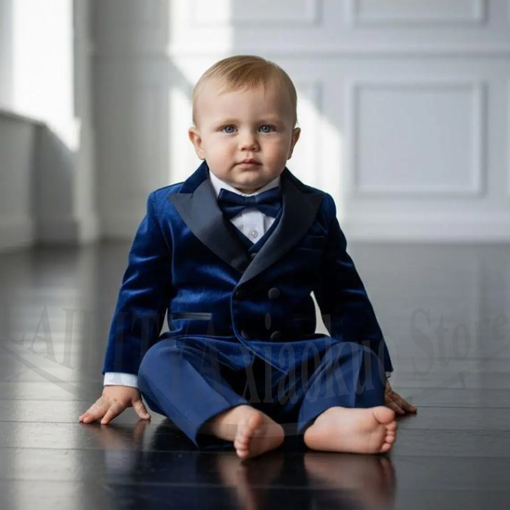 Conjunto de Terno de Veludo pa - Baby Boy Suit Set Baptism avaliação e preço