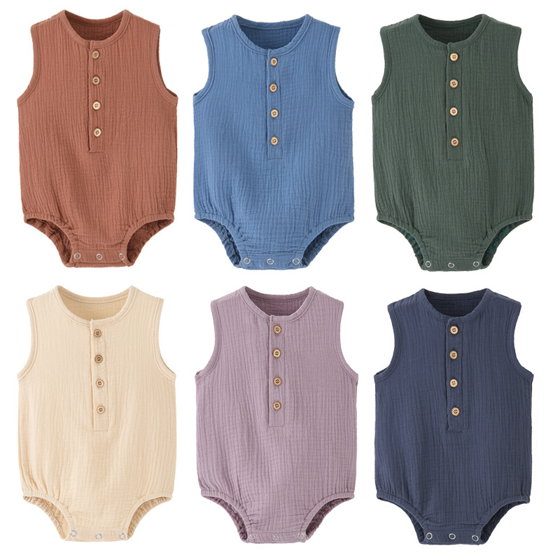 Macacão de Verão para Bebê Rec - Baby Summer Linen Sleeveless Jumpsuit avaliação e preço
